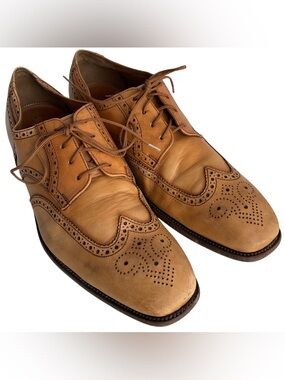 ROBERT TALBOTT Brown Leather Wingtip Brogue Oxford Dress Shoes Men’s Size 9.5